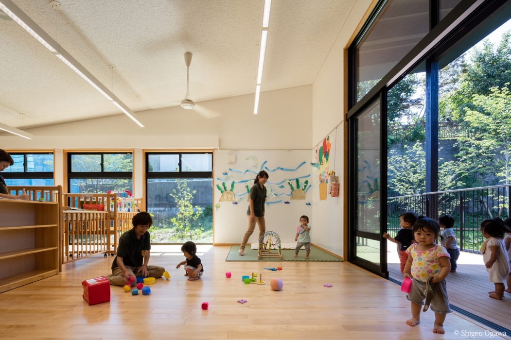 Nursery room surrounded by planting